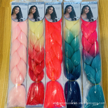 Synthetic Hair Super Jumbo Braids Hair Yaki Texture Synthetic braid Expression Tone Jumbo Braiding Hair Extensions for Woman